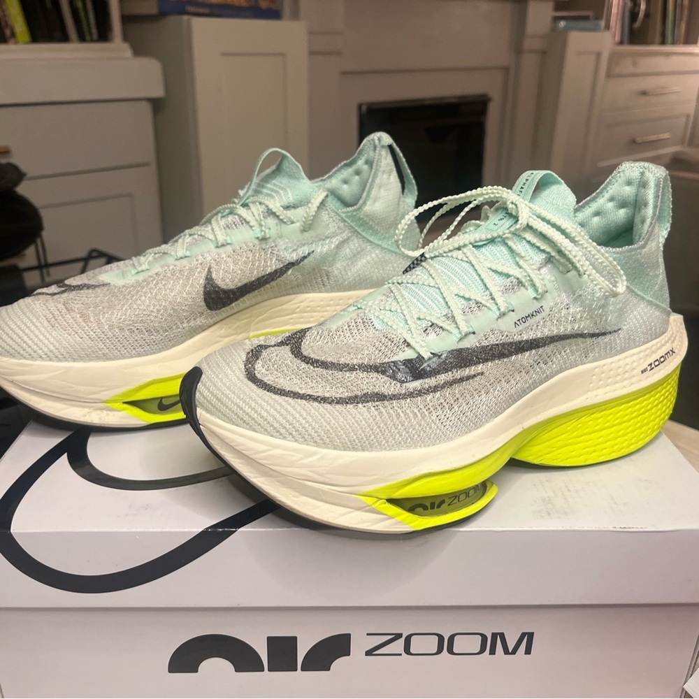 Nike Air Zoom Alphafly 2 Next M 9.5 Mint foam /cave purple NEW WITH BOX